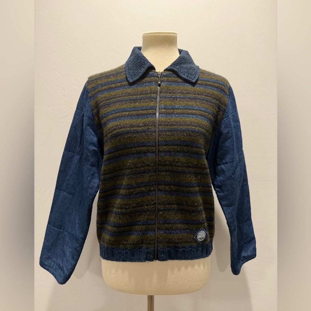 Blue Willi’s Denmark - Wool and Cotton Striped Zip-Up Sweater